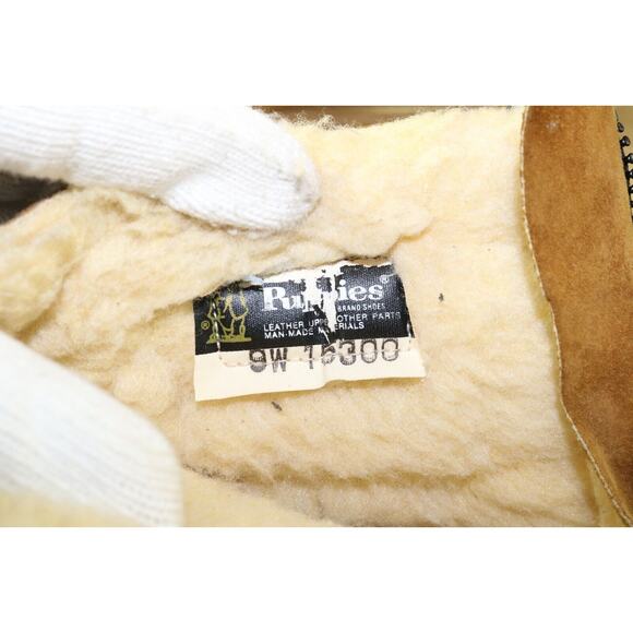 Hush Puppies Boots Womens 9 Brown Suede Sherpa Lined Zip Vintage 70s Ankle - Picture 7 of 7